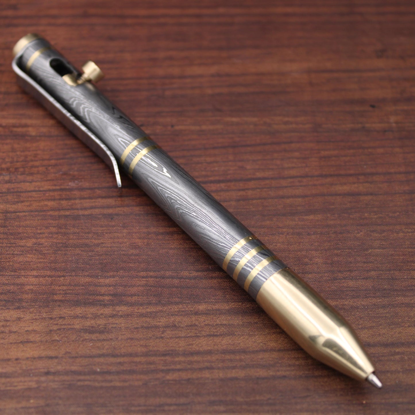 Damascus Steel Ballpoint Pen, Handmade Damascus Vintage Pen, Damascus Steel Pocket Clipper Pen, Custom Pen Retirement Gift, Groomsmen Gift. My Store