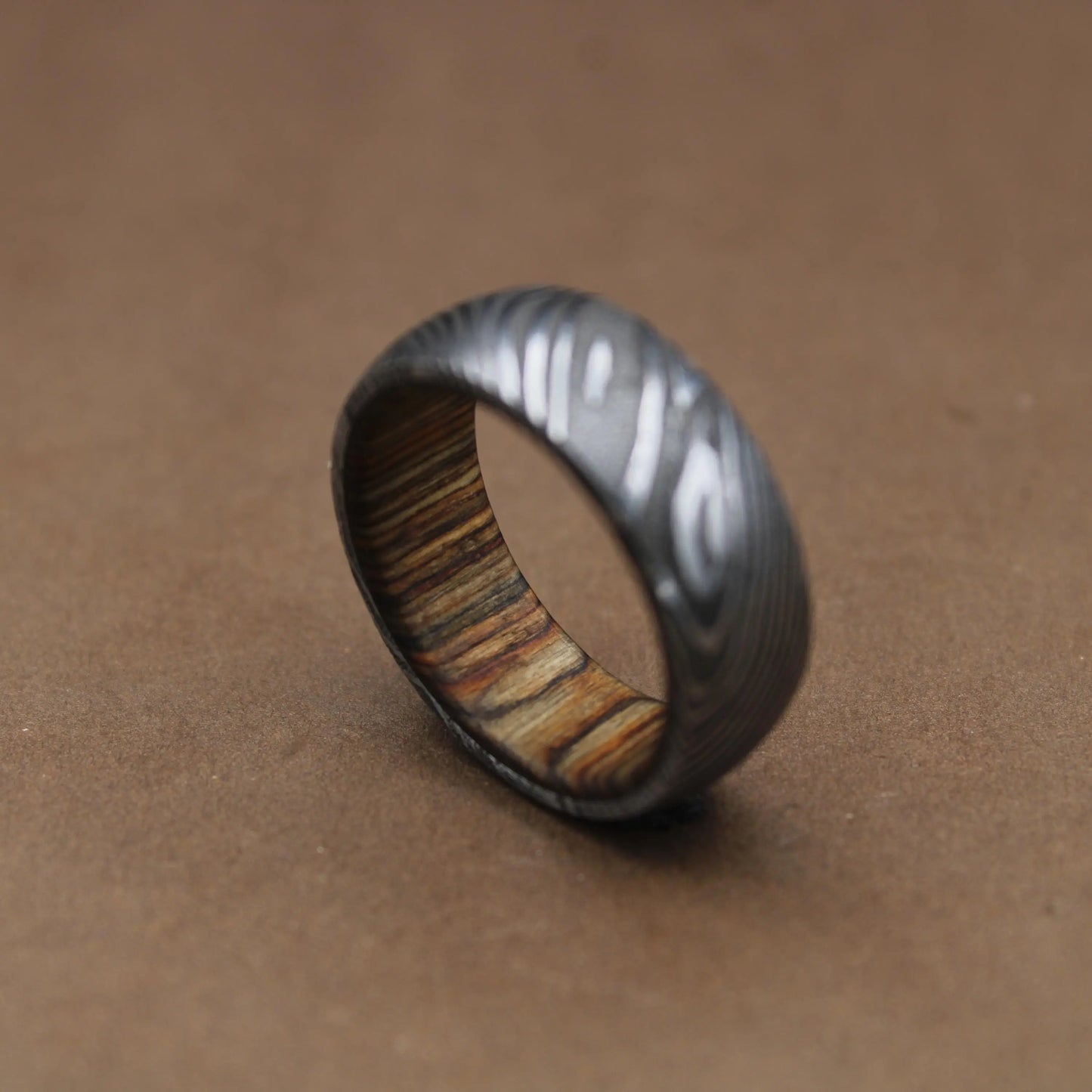 Damascus Steel Whiskey Barrel Ring Man wood Ring Man Promise Ring Damascus Steel Ring Engagement Ring Man Wedding Band 5th Anniversary Ring My Store