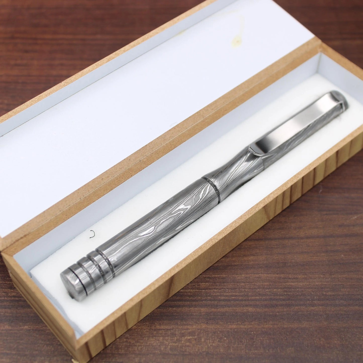 Damascus Steel Pen, Exquisite Hand Forged Steel Pen, Personalized Pen, Splendor Damascus Steel Ballpoint with Pocket Clipper Retirement Gift My Store