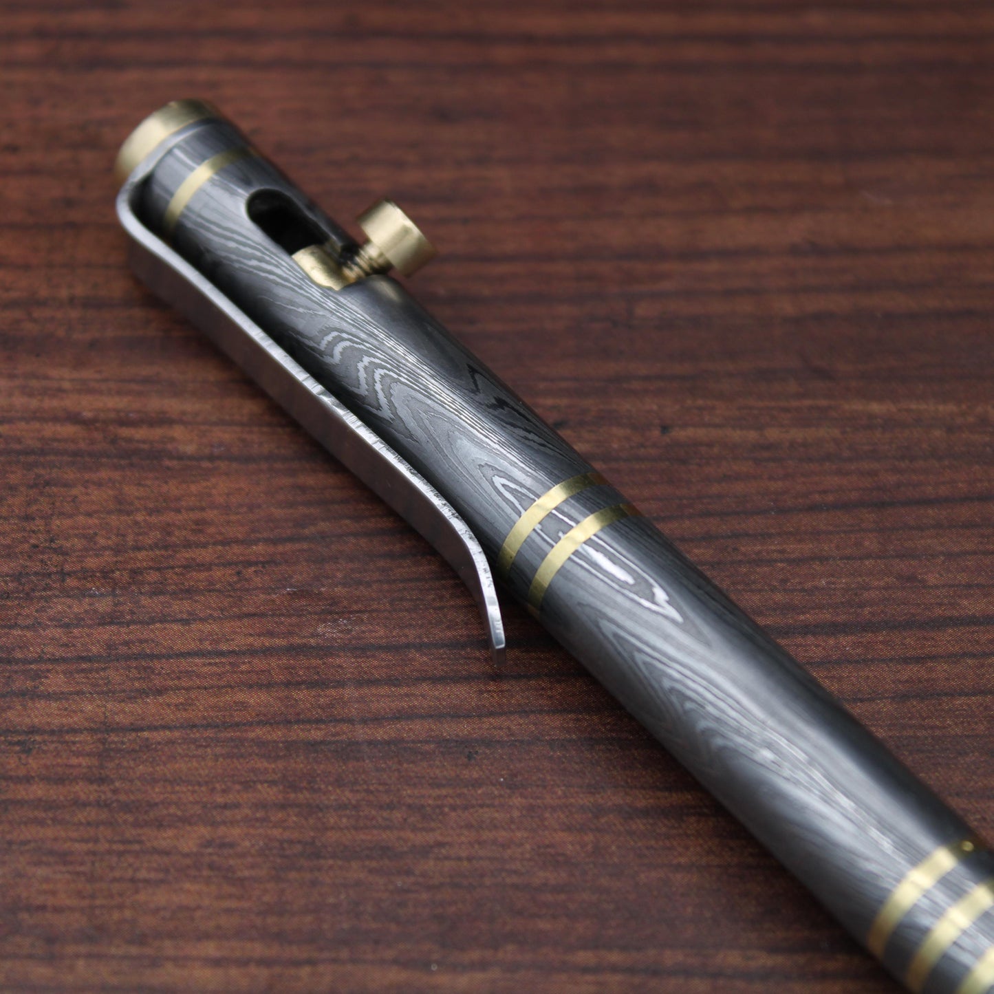 Damascus Steel Ballpoint Pen, Handmade Damascus Vintage Pen, Damascus Steel Pocket Clipper Pen, Custom Pen Retirement Gift, Groomsmen Gift. My Store