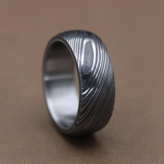 Unique Titanium Damascus Random Pattern Handcrafted Titanium Ring For Men Anniversary Gift Colorful Titanium Heat Anodized Valentines Gift My Store