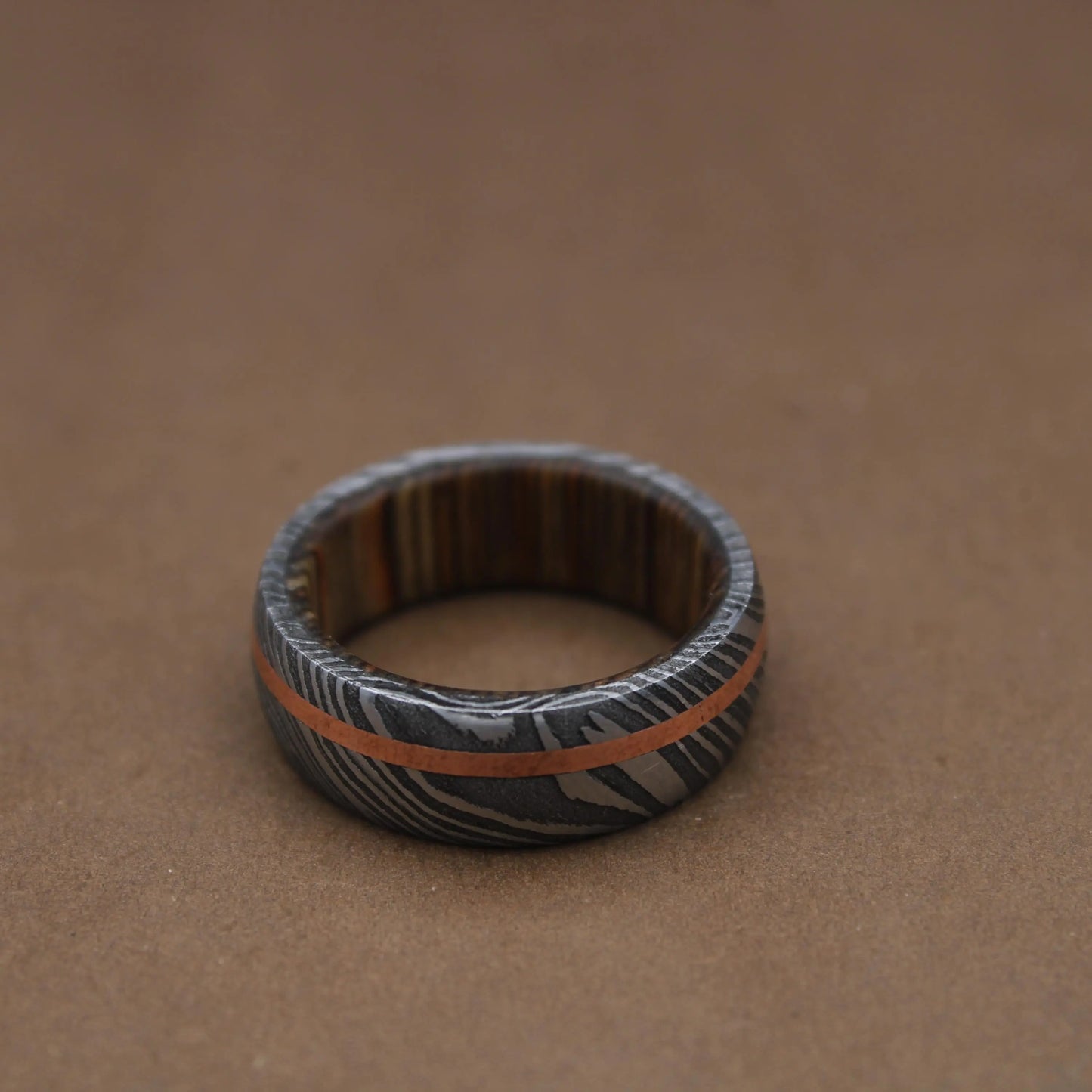 Damascus Steel Inlayed Copper Man Wedding Ring Man Promise Ring Damascus Steel Ring Man Ring Engagement Ring Anniversary Ring Wedding Band My Store