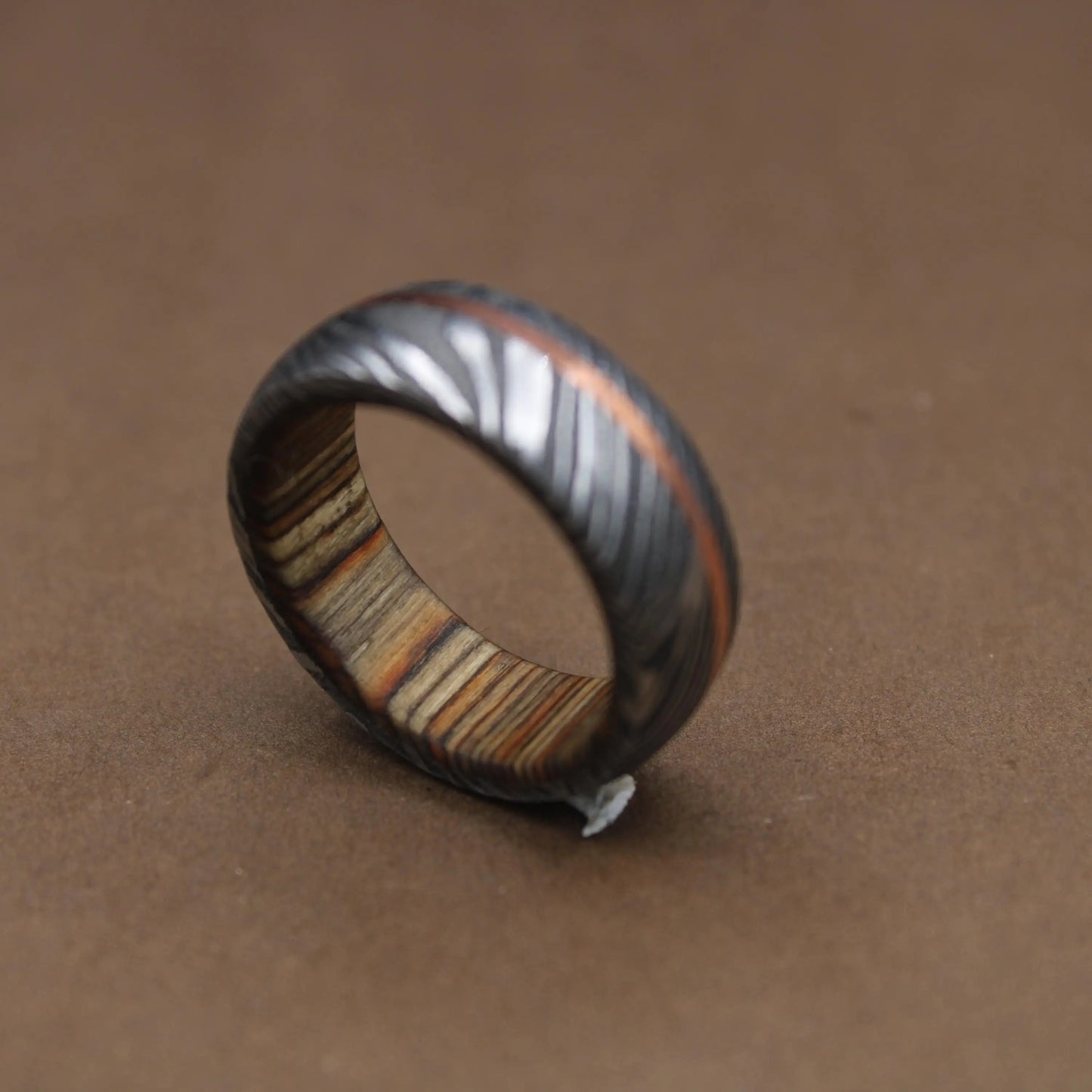 Damascus Steel Inlayed Copper Man Wedding Ring Man Promise Ring Damascus Steel Ring Man Ring Engagement Ring Anniversary Ring Wedding Band My Store