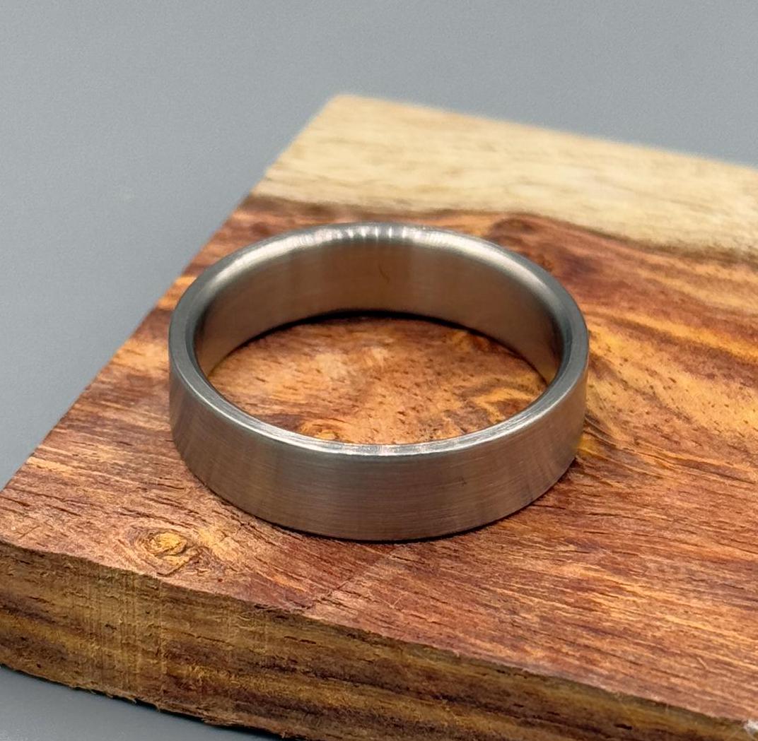 Minimalist titanium ring | Titanium lining Ring | Brushed finish Wedding band | Men gray ring | Simple titanium band | 5 year anniversary My Store
