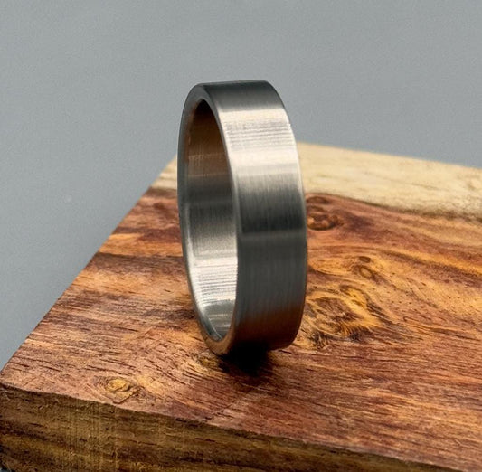 Minimalist titanium ring | Titanium lining Ring | Brushed finish Wedding band | Men gray ring | Simple titanium band | 5 year anniversary My Store