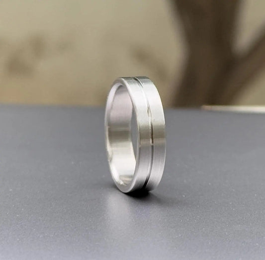 Minimalist titanium ring | Industrial modern ring | Brushed finish Wedding band | Men gray ring | Simple titanium band | 5 year anniversary My Store