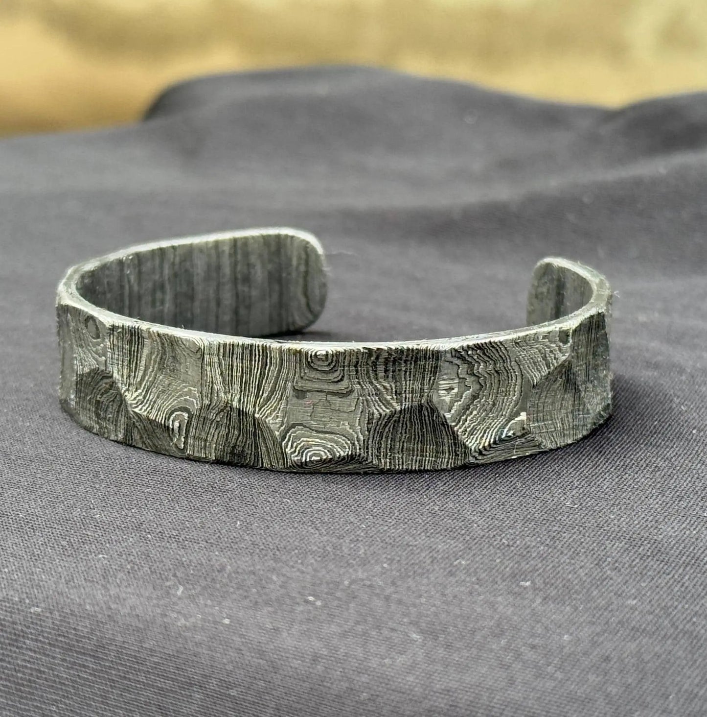 Damascus Hammered Bangle Hand Forged Steel Cuff Bracelet Viking Modern Jewelry Anniversary gift Unique Bracelet for Him Damascus Oath Ring My Store