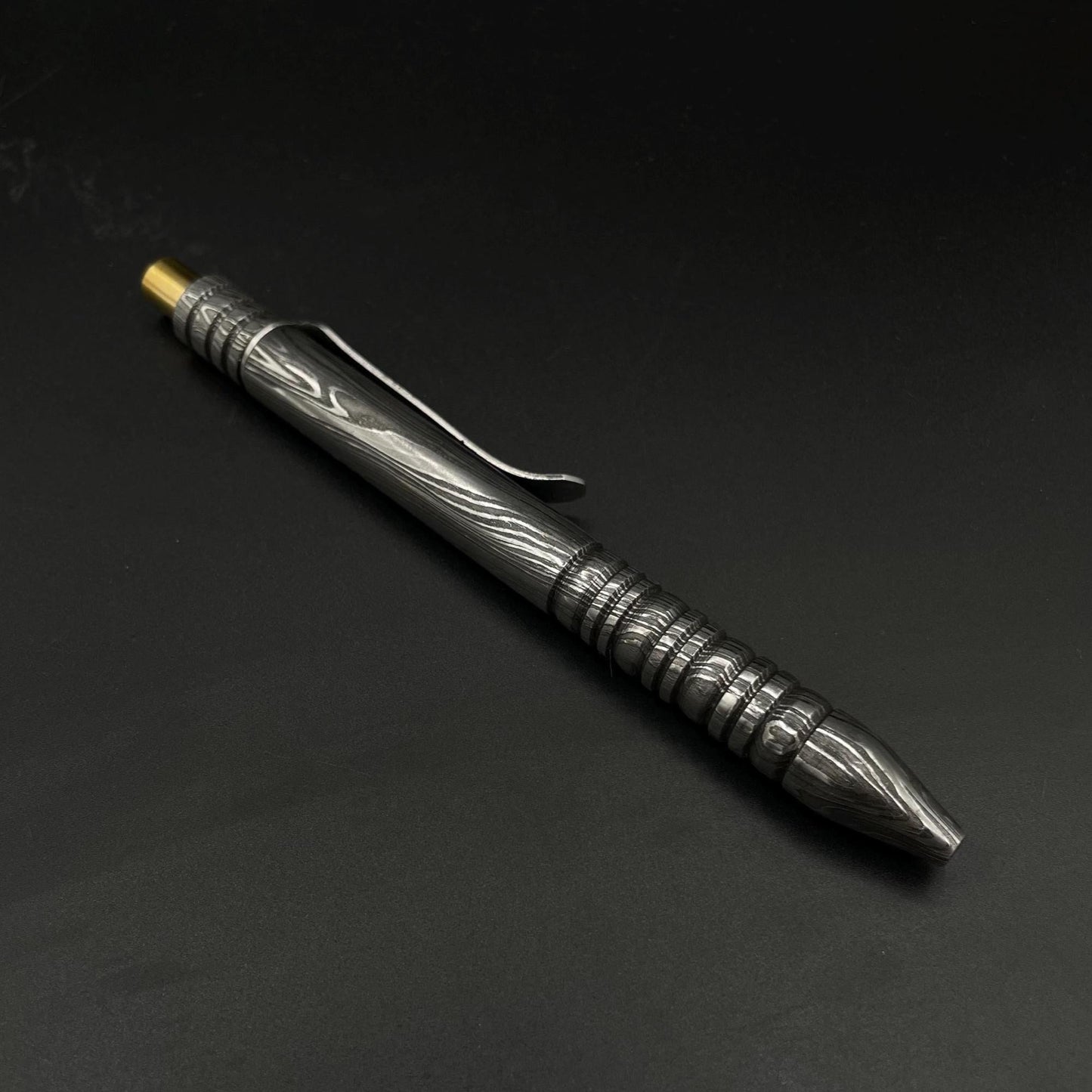 Damascus Steel Pen, Hand Forged Vintage Pen Splendor Damascus Steel Ballpoint Pocket Clipper Pen, Custom Pen Retirement Gift, Groomsmen Gift Metalic Crafts