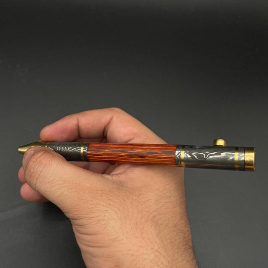 Damascus Steel Pen, Exquisite Hand Forged Steel Pen, Splendor Damascus Steel Ballpoint with Pocket Clipper Retirement Gift, Personalized Pen Metalic Crafts