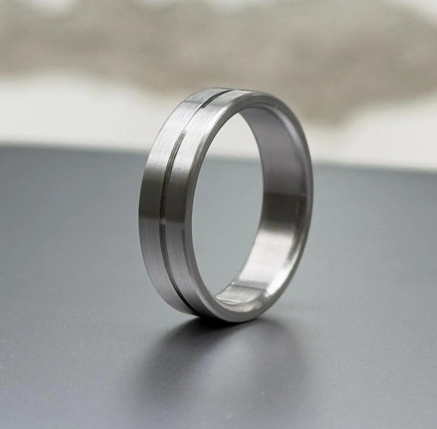 Minimalist titanium ring | Industrial modern ring | Brushed finish Wedding band | Men gray ring | Simple titanium band | 5 year anniversary My Store