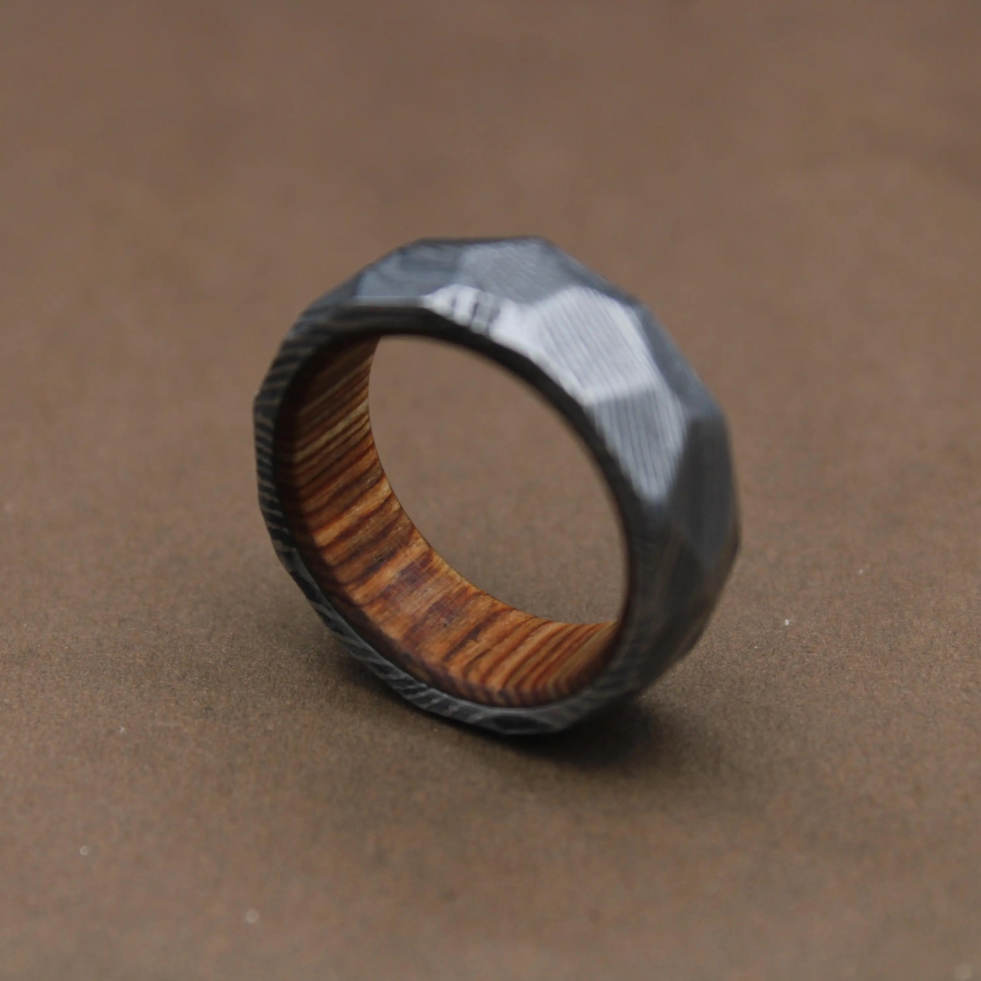 Damascus Steel Rock Hammered Ring, Twist Damascus steel Ring Handmade Damascus Ring Men Wedding Band Engagement Ring Gift for Him, Mens Ring My Store