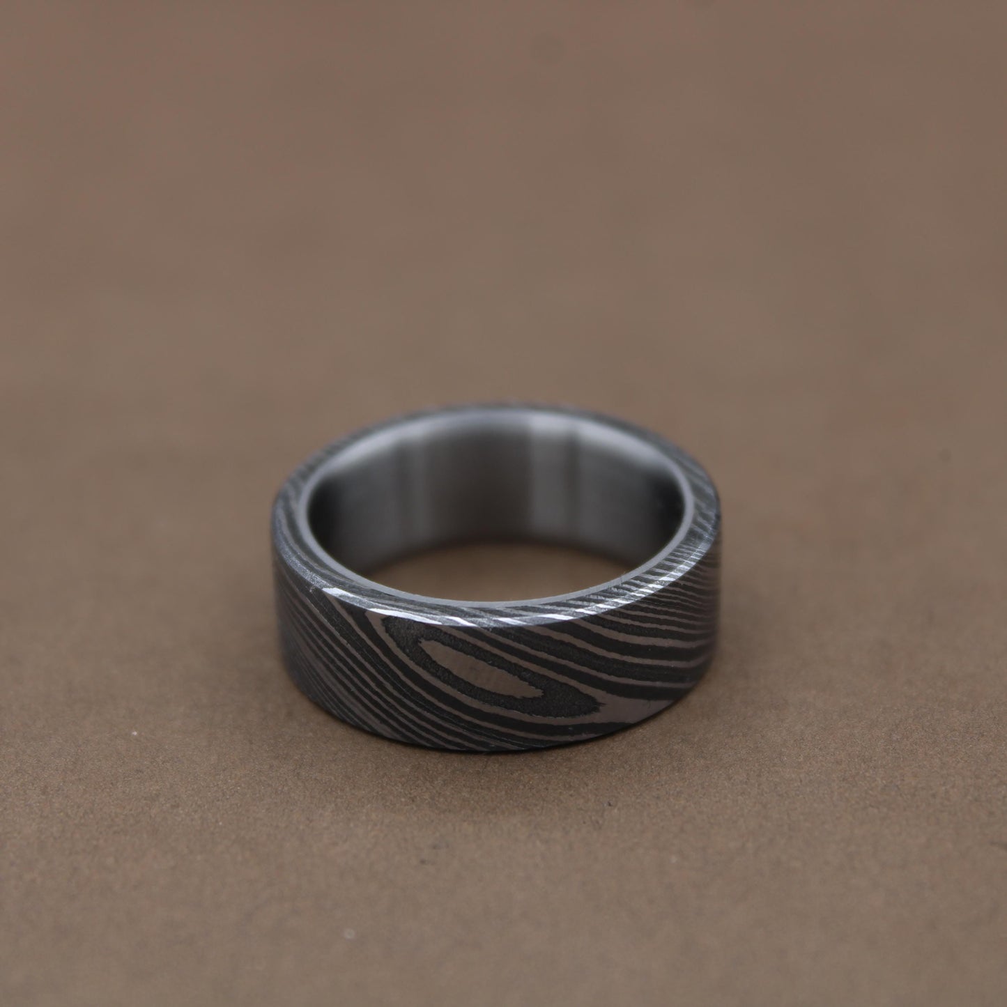 Flat Titanium Damascus Random Pattern Handcrafted Titanium Ring For Men Anniversary Gift Colorful Titanium Heat Anodized Valentines Gift My Store