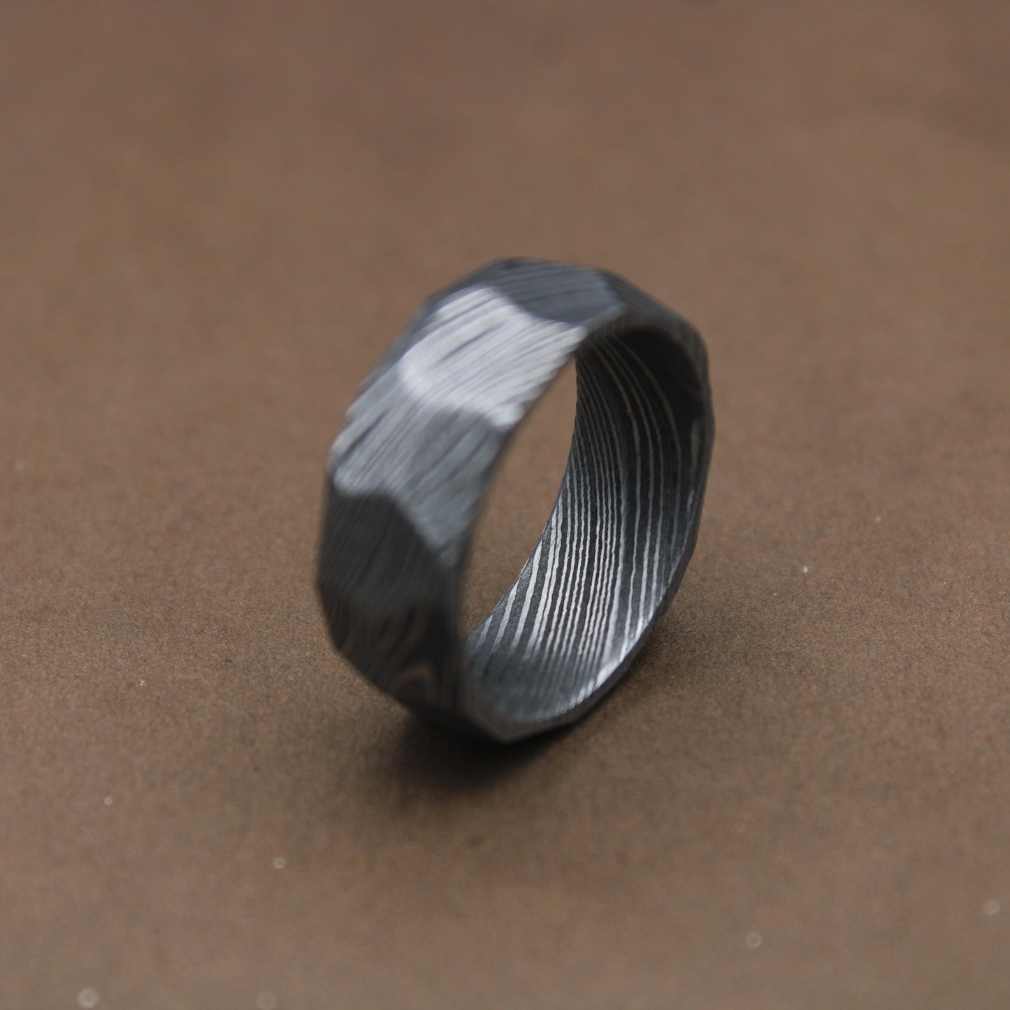 Hammered Damascus Ring, Mens Wedding Band, Distressed Rustic Finish, Hammered Ring For Mens Wedding Band, Womens Wedding Band, Proposal Ring My Store