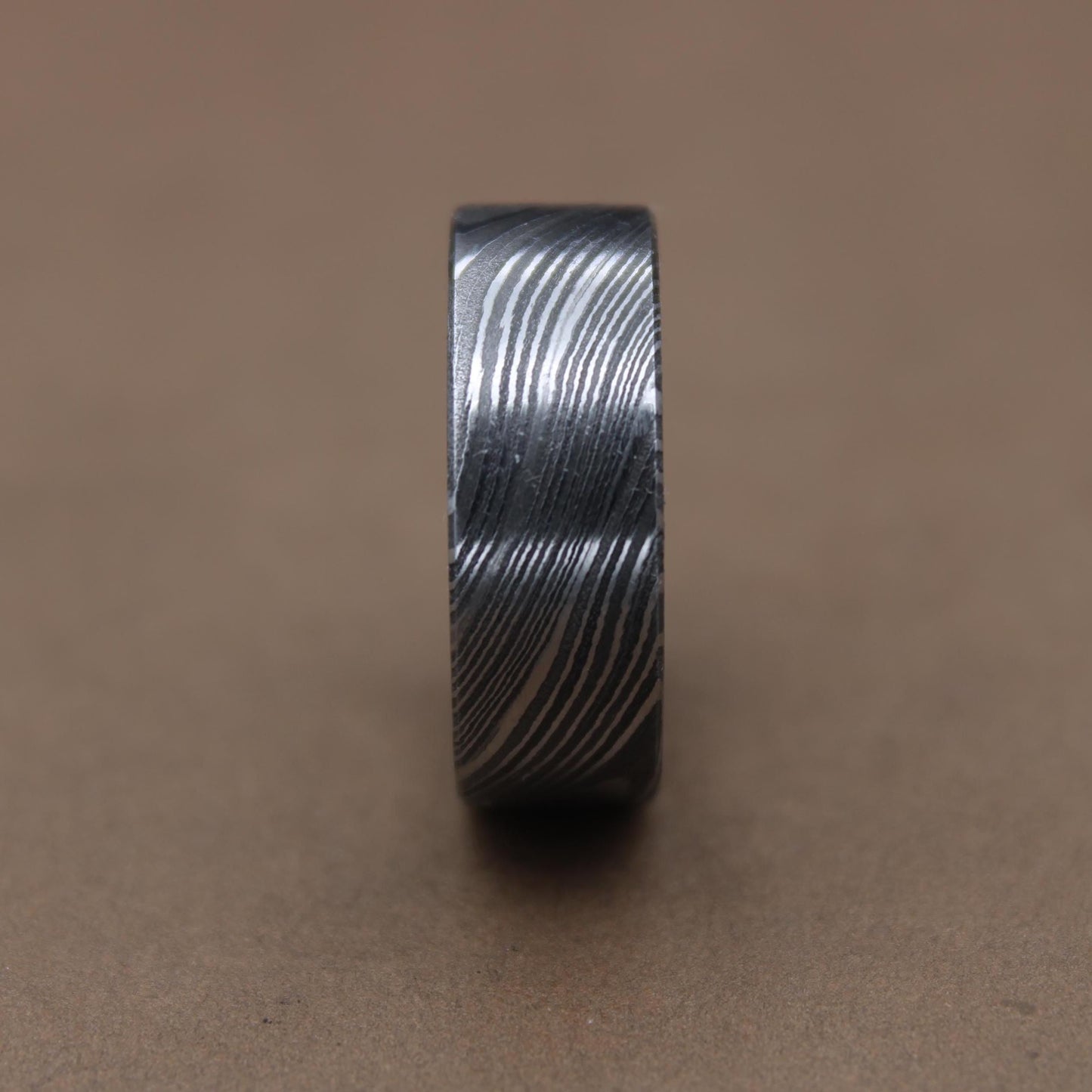 Flat Titanium Damascus Random Pattern Handcrafted Titanium Ring For Men Anniversary Gift Colorful Titanium Heat Anodized Valentines Gift My Store