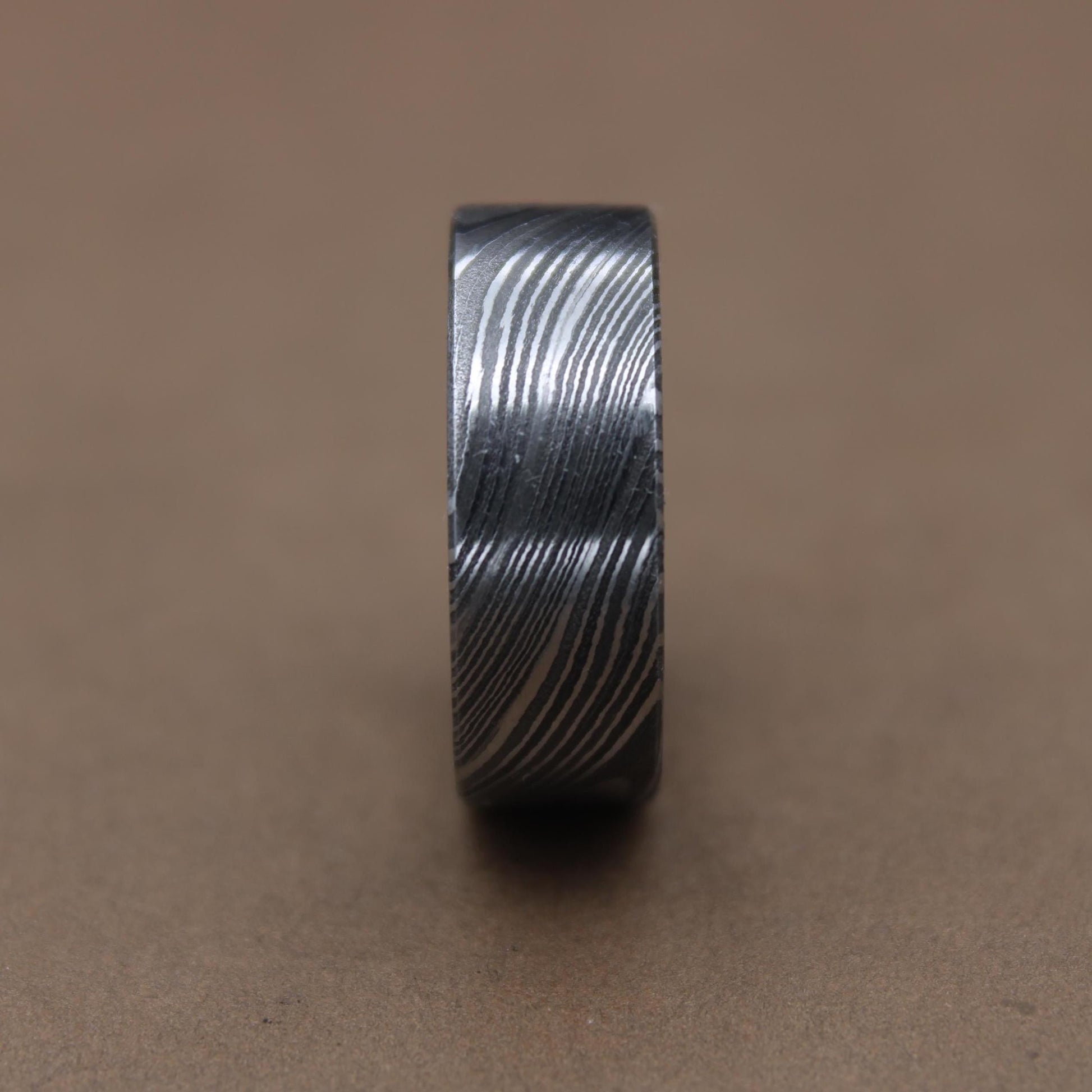 Flat Titanium Damascus Random Pattern Handcrafted Titanium Ring For Men Anniversary Gift Colorful Titanium Heat Anodized Valentines Gift My Store