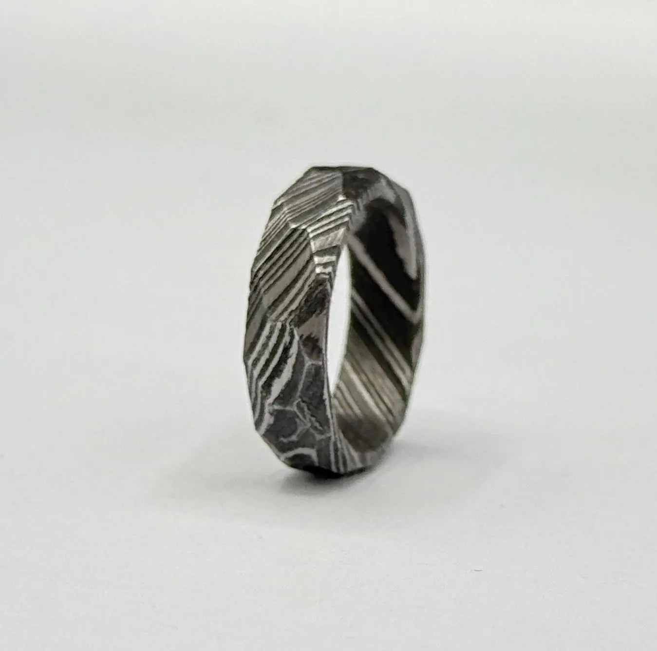 Damascus Steel Rock Hammered Ring Handmade Damascus Ring Twist Damascus steel Ring Men Wedding Band Engagement Ring Gift for Him/her. My Store