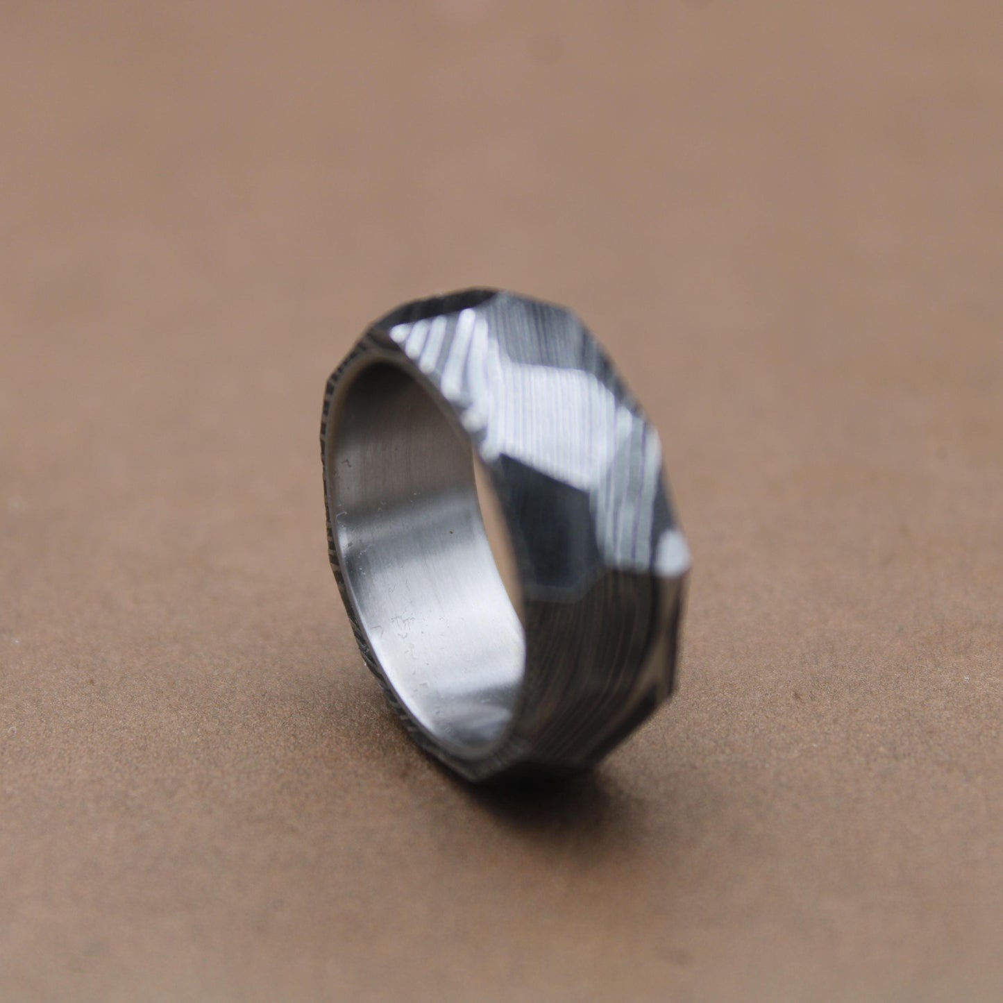 Unique Titanium Damascus Random Pattern Handcrafted Titanium Ring For Men Anniversary Gift Colorful Titanium Heat Anodized Valentines Gift My Store