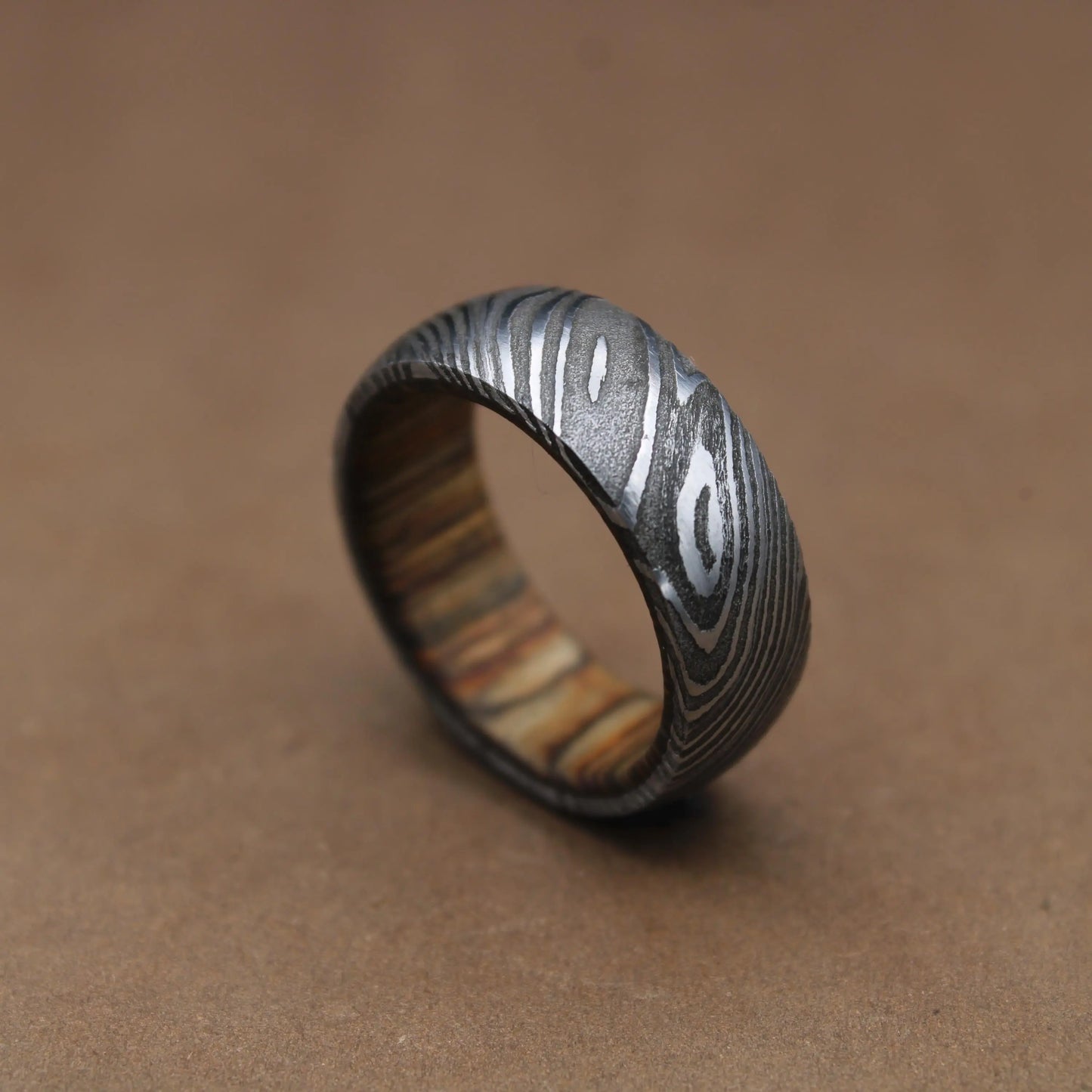 Damascus Steel Whiskey Barrel Ring Man wood Ring Man Promise Ring Damascus Steel Ring Engagement Ring Man Wedding Band 5th Anniversary Ring My Store