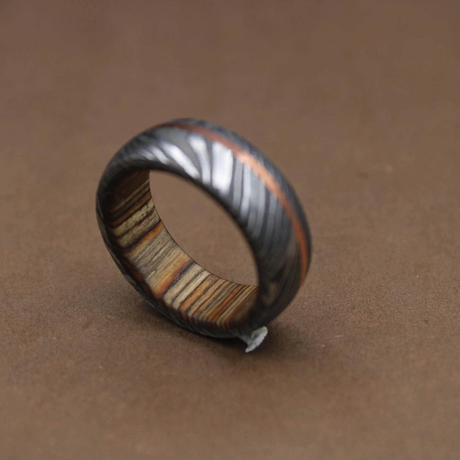 Damascus Steel Inlayed Copper Man Wedding Ring Man Promise Ring Damascus Steel Ring Man Ring Engagement Ring Anniversary Ring Wedding Band My Store