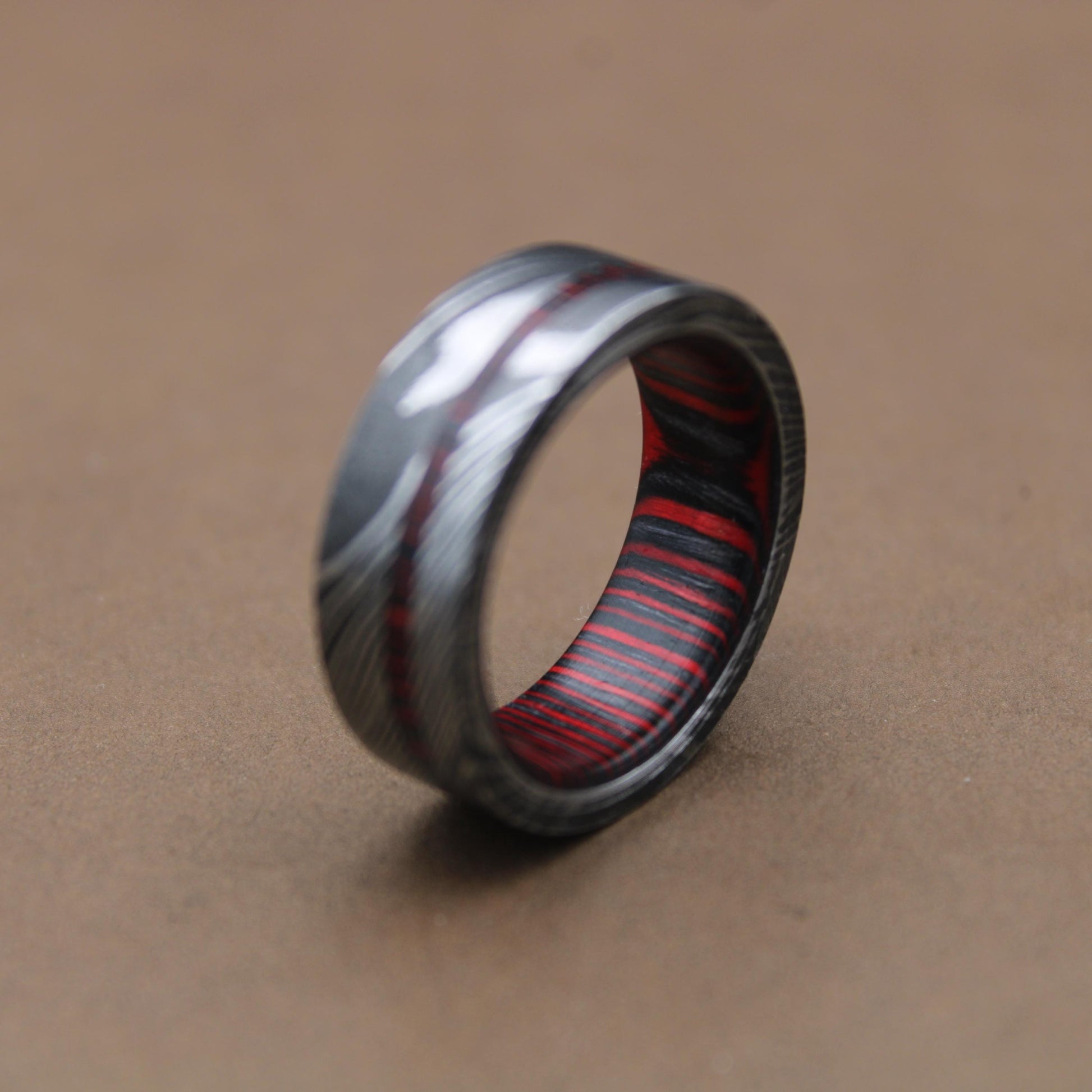 Damascus Steel Wedding Band For Men Wooden Ring For Women Damascus Steel Promise Ring For Men Ring Gift For Men Engagement Ring Gift For Her My Store