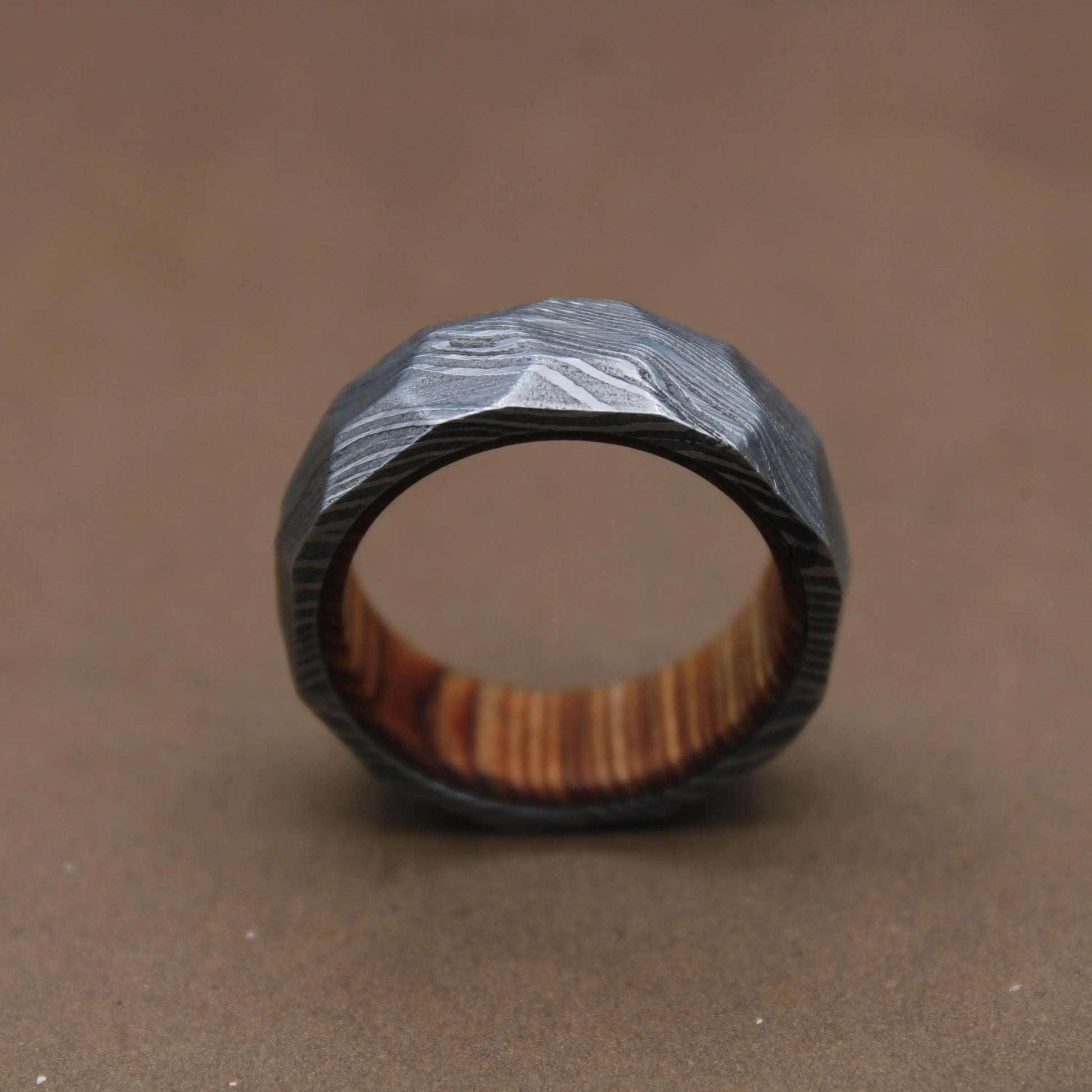 Damascus Steel Rock Hammered Ring, Twist Damascus steel Ring Handmade Damascus Ring Men Wedding Band Engagement Ring Gift for Him, Mens Ring My Store