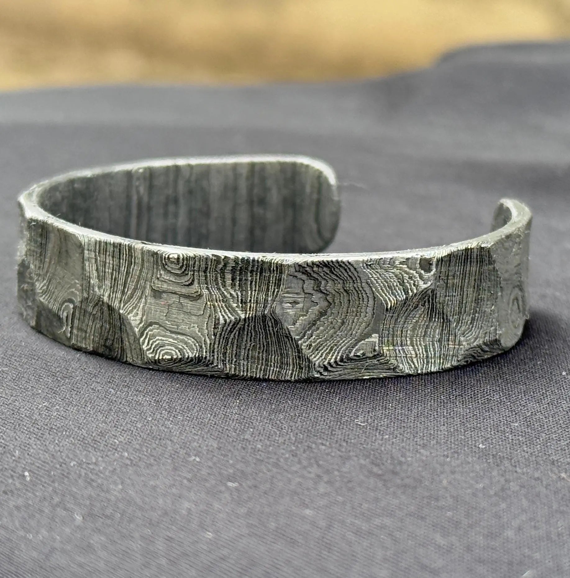 Damascus Hammered Bangle Hand Forged Steel Cuff Bracelet Viking Modern Jewelry Anniversary gift Unique Bracelet for Him Damascus Oath Ring My Store