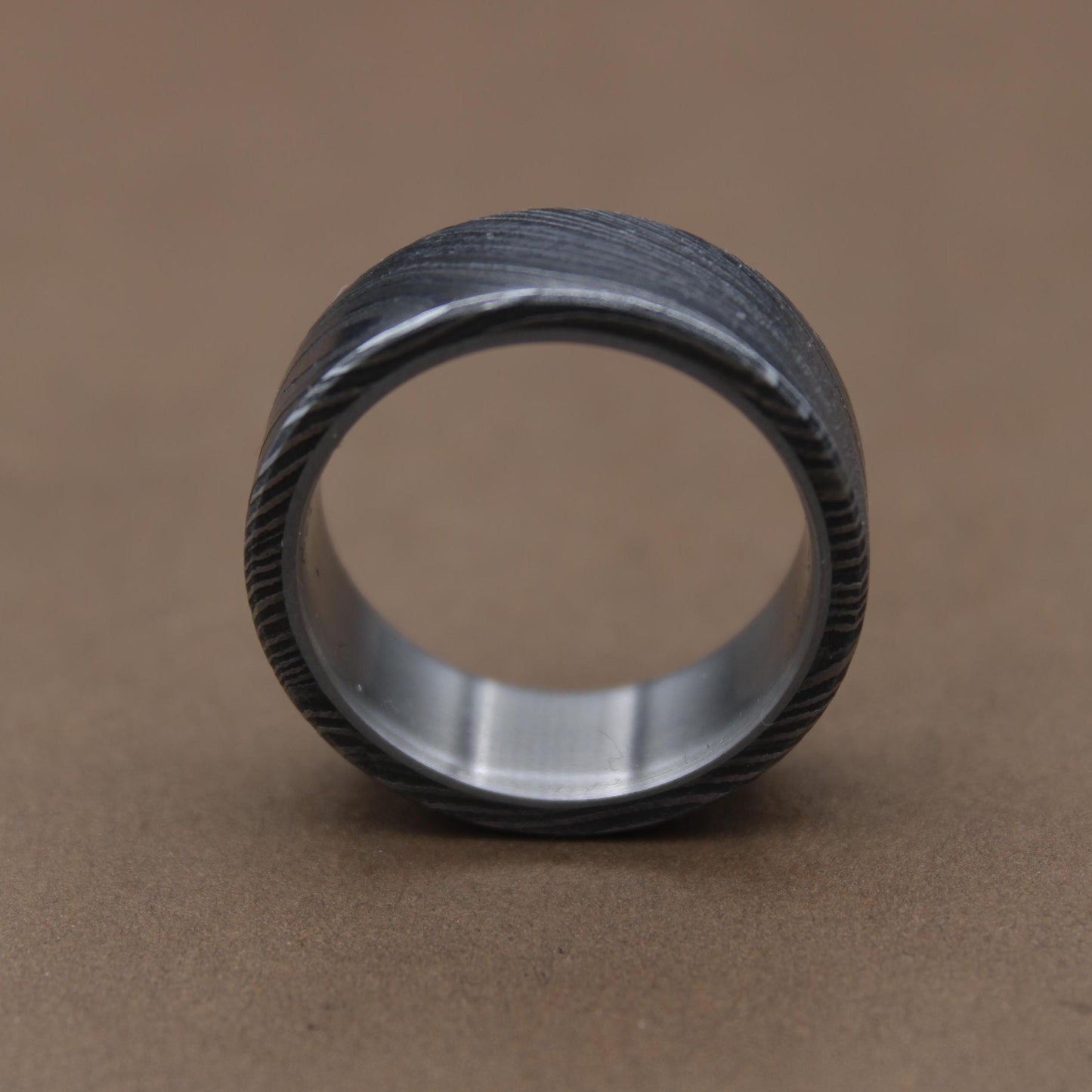 Flat Titanium Damascus Random Pattern Handcrafted Titanium Ring For Men Anniversary Gift Colorful Titanium Heat Anodized Valentines Gift My Store