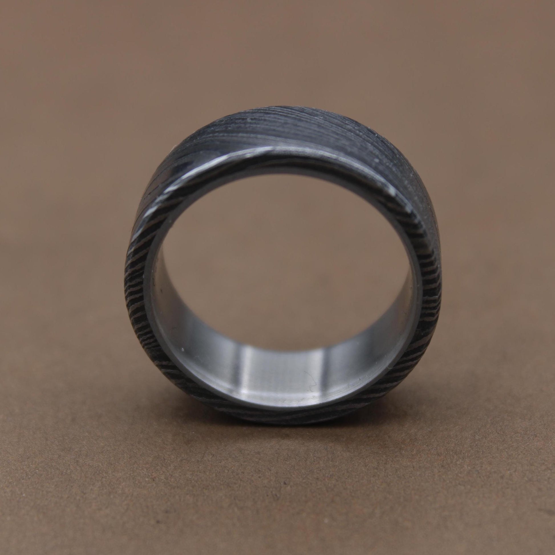 Flat Titanium Damascus Random Pattern Handcrafted Titanium Ring For Men Anniversary Gift Colorful Titanium Heat Anodized Valentines Gift My Store