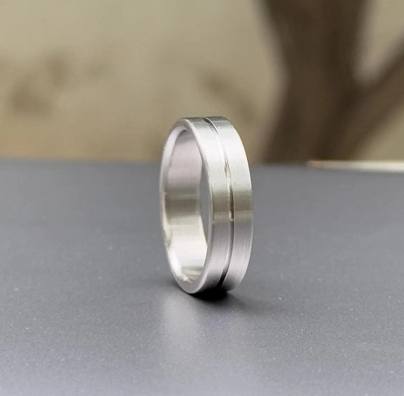 Minimalist titanium ring | Industrial modern ring | Brushed finish Wedding band | Men gray ring | Simple titanium band | 5 year anniversary My Store
