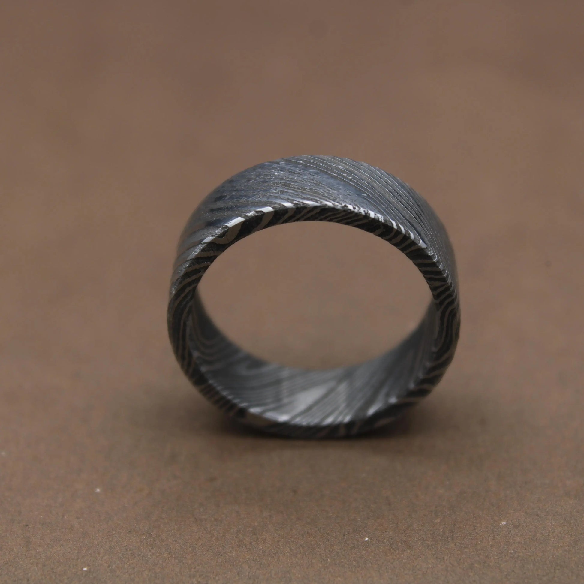 Simple Damascus Ring with Deep Pattern 6mm Flat Shape Ring Band for Him Aesthetic Band Ring Jewelry Durable Ring Handmade Damascus Ring My Store