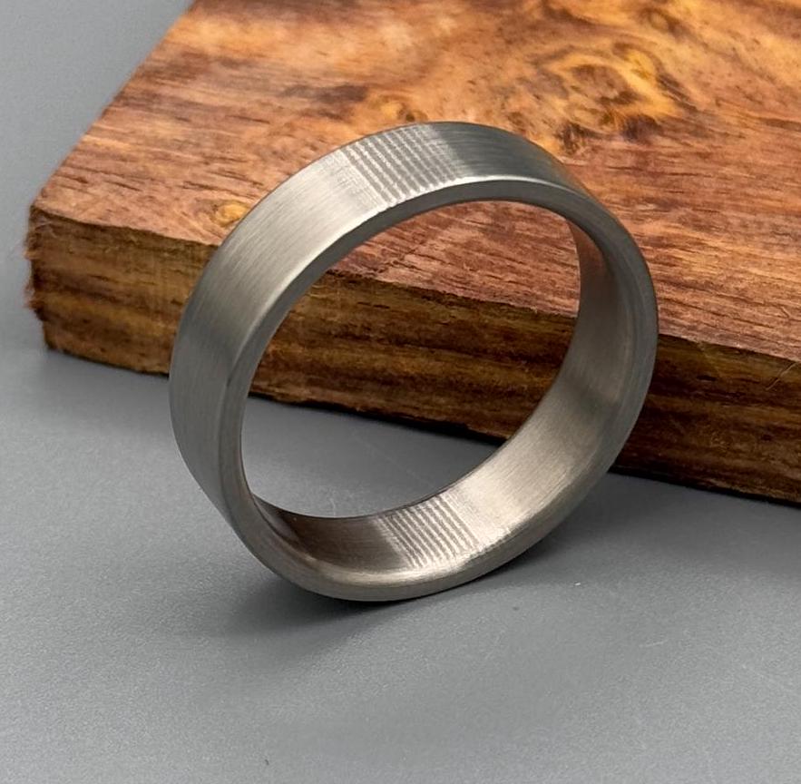 Minimalist titanium ring | Titanium lining Ring | Brushed finish Wedding band | Men gray ring | Simple titanium band | 5 year anniversary My Store