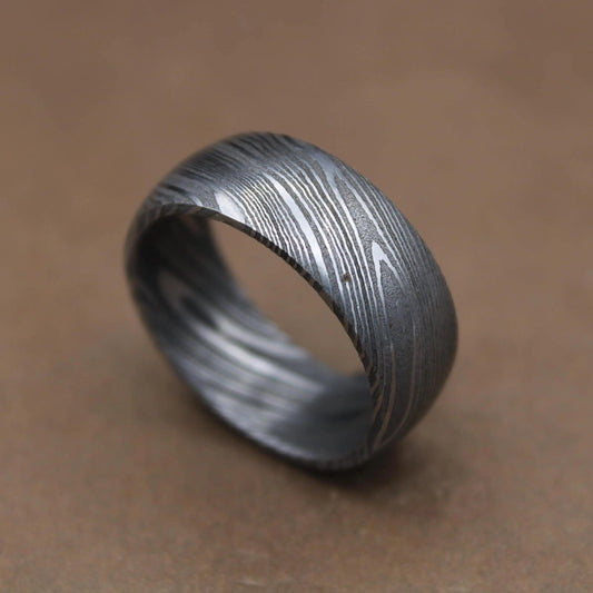 Damascus Simple Ring Unique Ring Damascus Ring For Men Engagement Ring Damascus Steel Wedding Band Man Promise Ring Anniversary Ring My Store