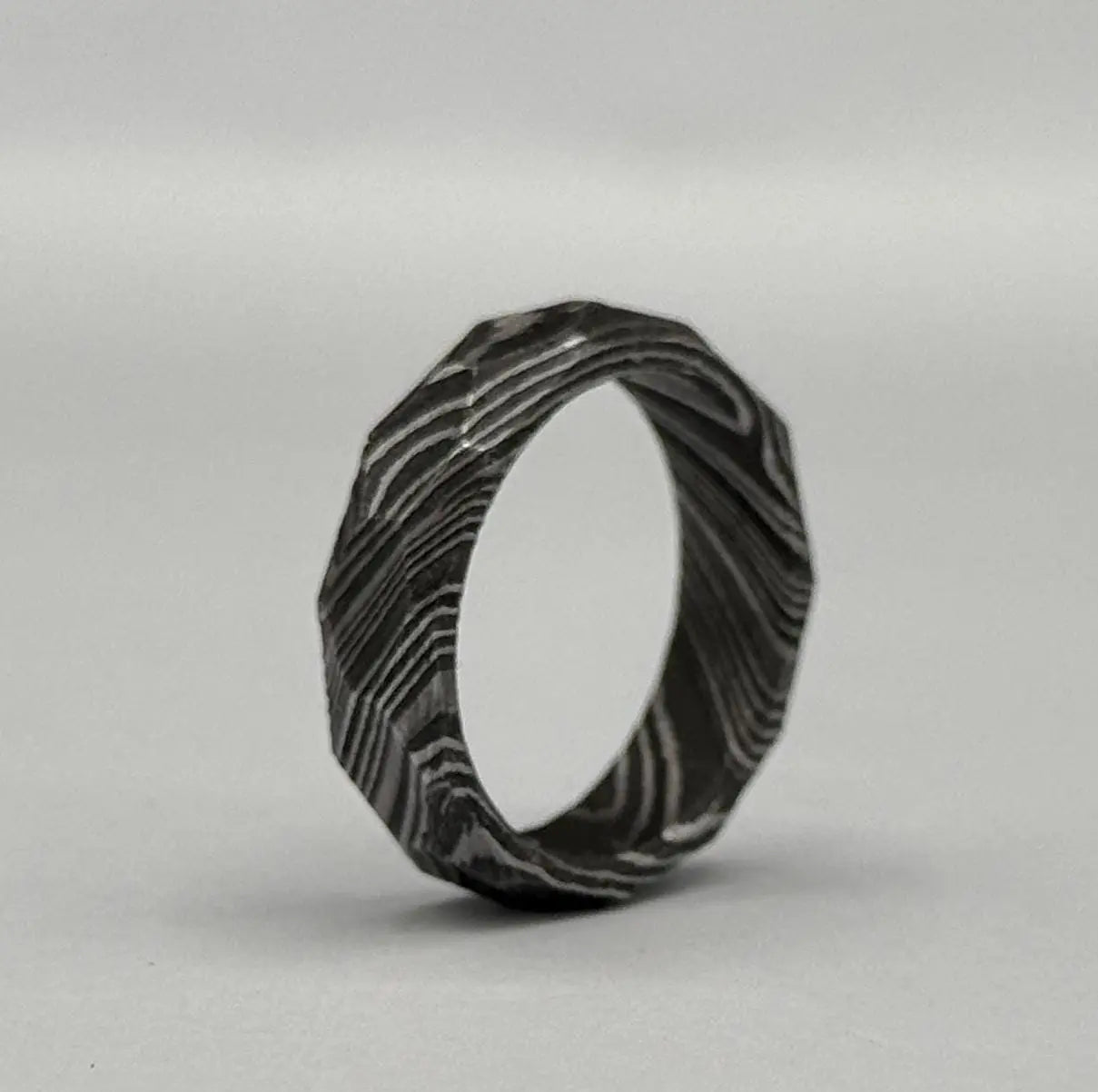 Damascus Steel Rock Hammered Ring Handmade Damascus Ring Twist Damascus steel Ring Men Wedding Band Engagement Ring Gift for Him/her. My Store