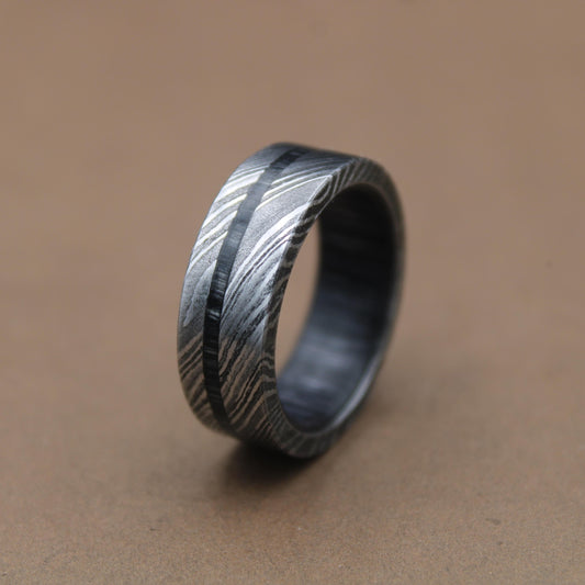 Damascus Steel Wedding Band For Men Wooden Ring For Women Damascus Steel Promise Ring For Men Ring Gift For Men Engagement Ring Gift For Her My Store