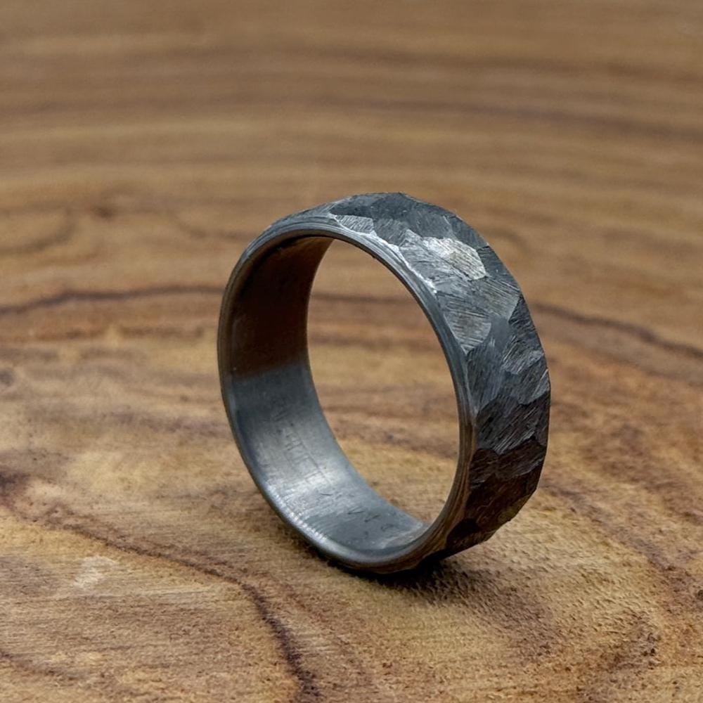 6mm Hammered finish Titanium Wedding ring band for men and women, Gift for him, Wedding Titanium Hammered Band, Anniversary gift for him Metalic Crafts