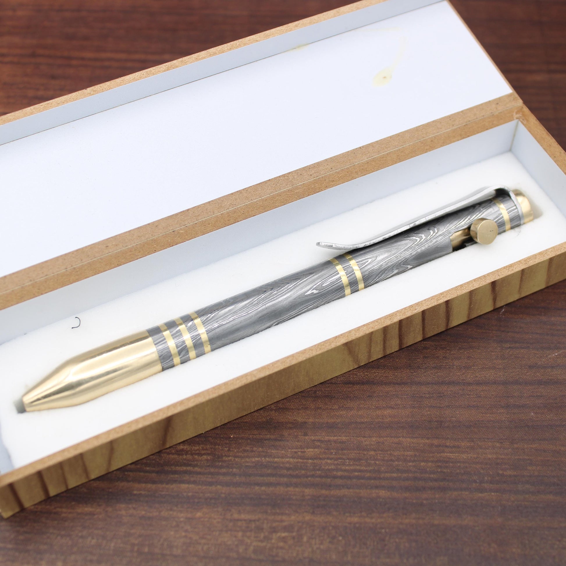Damascus Steel Ballpoint Pen, Handmade Damascus Vintage Pen, Damascus Steel Pocket Clipper Pen, Custom Pen Retirement Gift, Groomsmen Gift. My Store