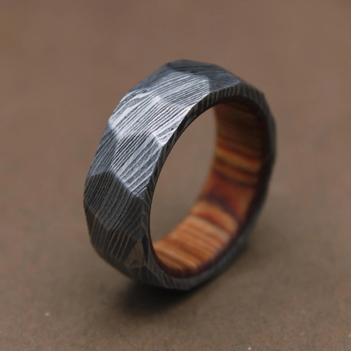 Damascus Steel Rock Hammered Ring, Twist Damascus steel Ring Handmade Damascus Ring Men Wedding Band Engagement Ring Gift for Him, Mens Ring My Store