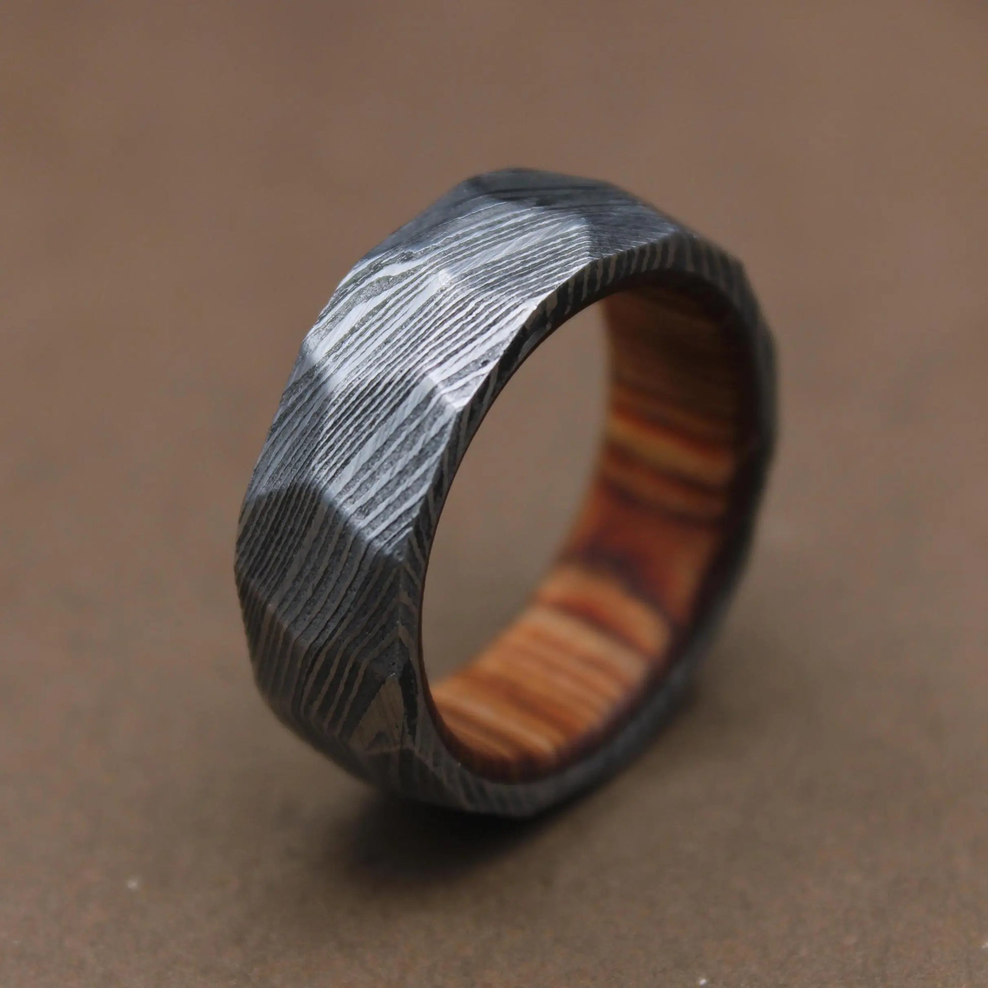 Damascus Steel Rock Hammered Ring, Twist Damascus steel Ring Handmade Damascus Ring Men Wedding Band Engagement Ring Gift for Him, Mens Ring My Store