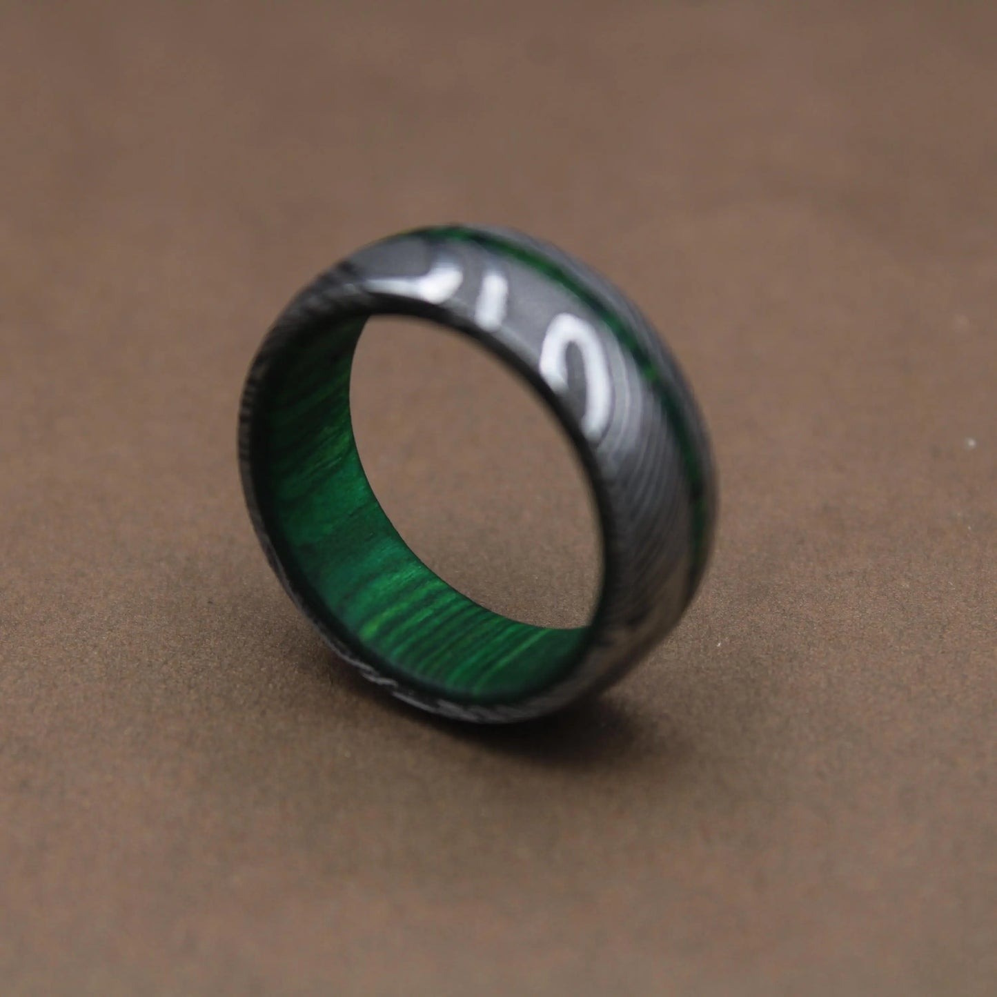 Simple Damascus Ring with Deep Pattern 6mm Domed Shape Ring Band for Him Aesthetic Band Ring Jewelry Durable Ring Handmade Damascus Ring My Store