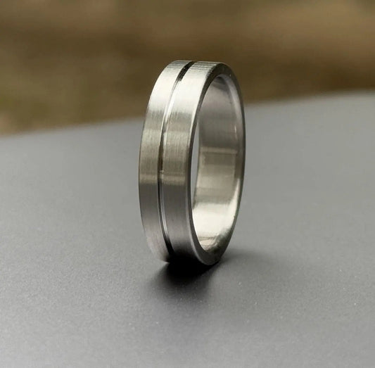 Minimalist titanium ring | Industrial modern ring | Brushed finish Wedding band | Men gray ring | Simple titanium band | 5 year anniversary My Store