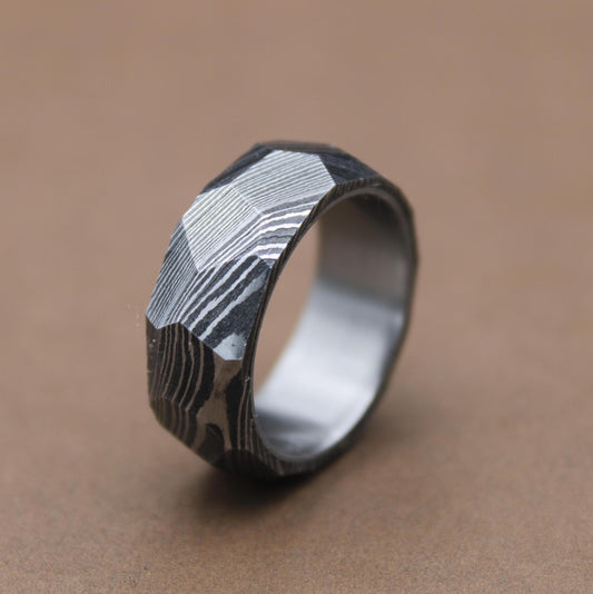 Unique Titanium Damascus Random Pattern Handcrafted Titanium Ring For Men Anniversary Gift Colorful Titanium Heat Anodized Valentines Gift My Store