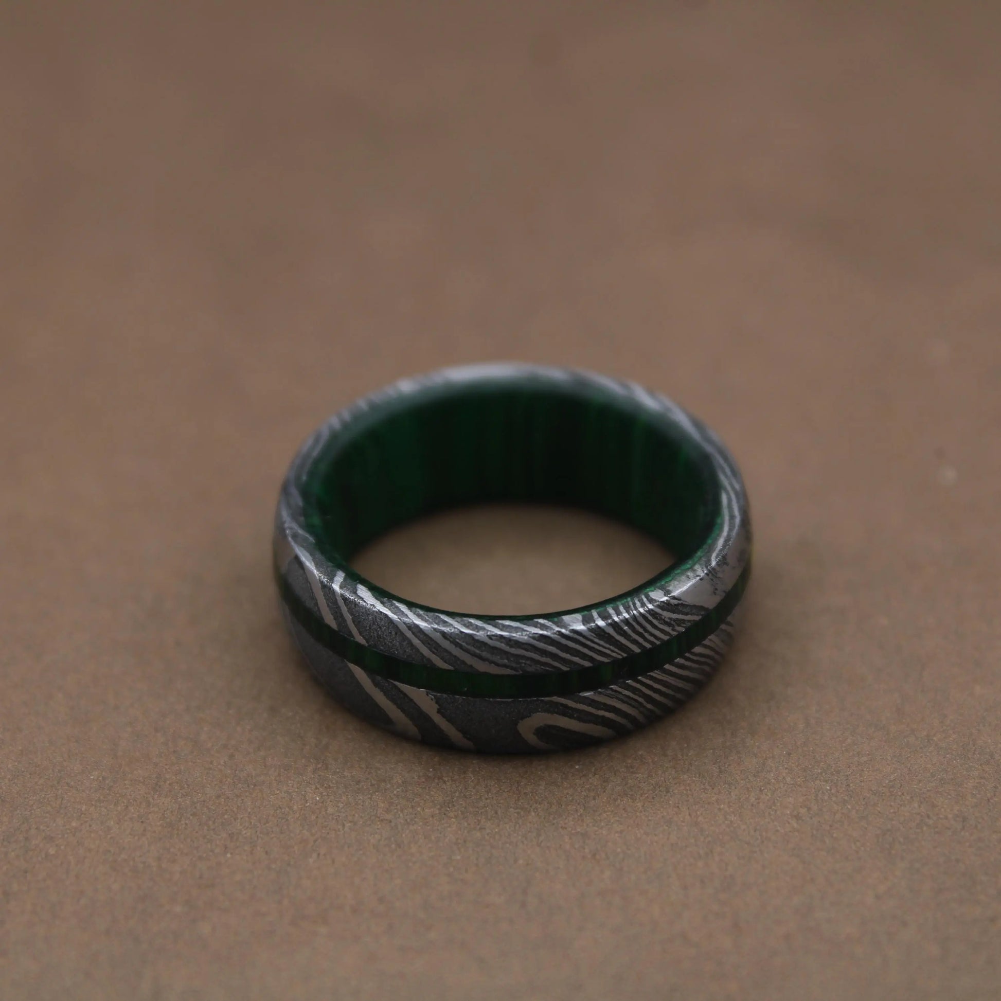 Simple Damascus Ring with Deep Pattern 6mm Domed Shape Ring Band for Him Aesthetic Band Ring Jewelry Durable Ring Handmade Damascus Ring My Store