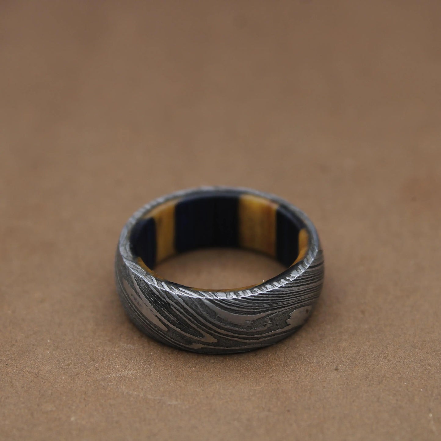 Damascus Steel Whiskey Barrel Steel Rings Mens Promise Ring Wood Wedding Ring Damascus Steel Rings Wood Inlay Engagement Ring Wedding Band My Store