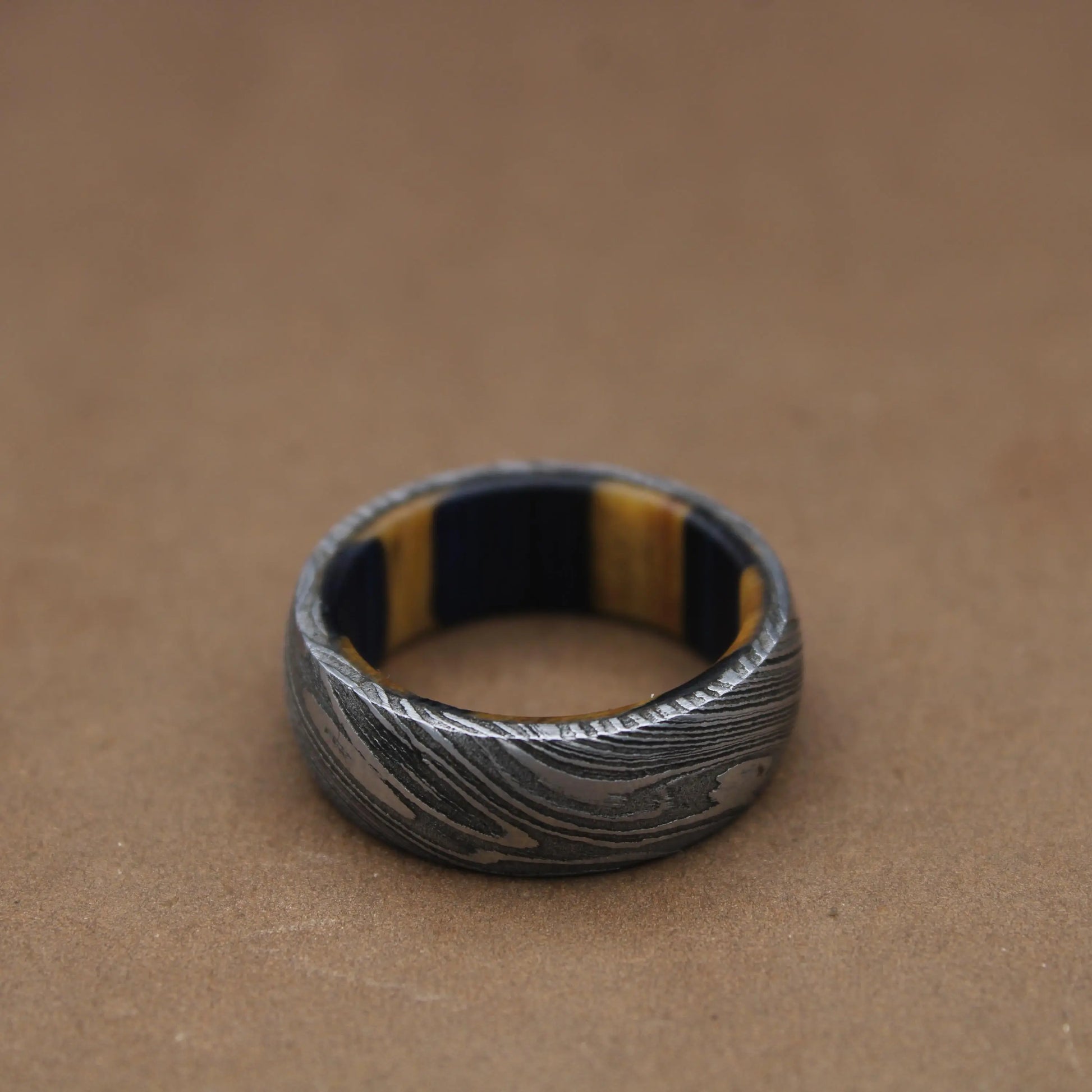 Damascus Steel Whiskey Barrel Steel Rings Mens Promise Ring Wood Wedding Ring Damascus Steel Rings Wood Inlay Engagement Ring Wedding Band My Store