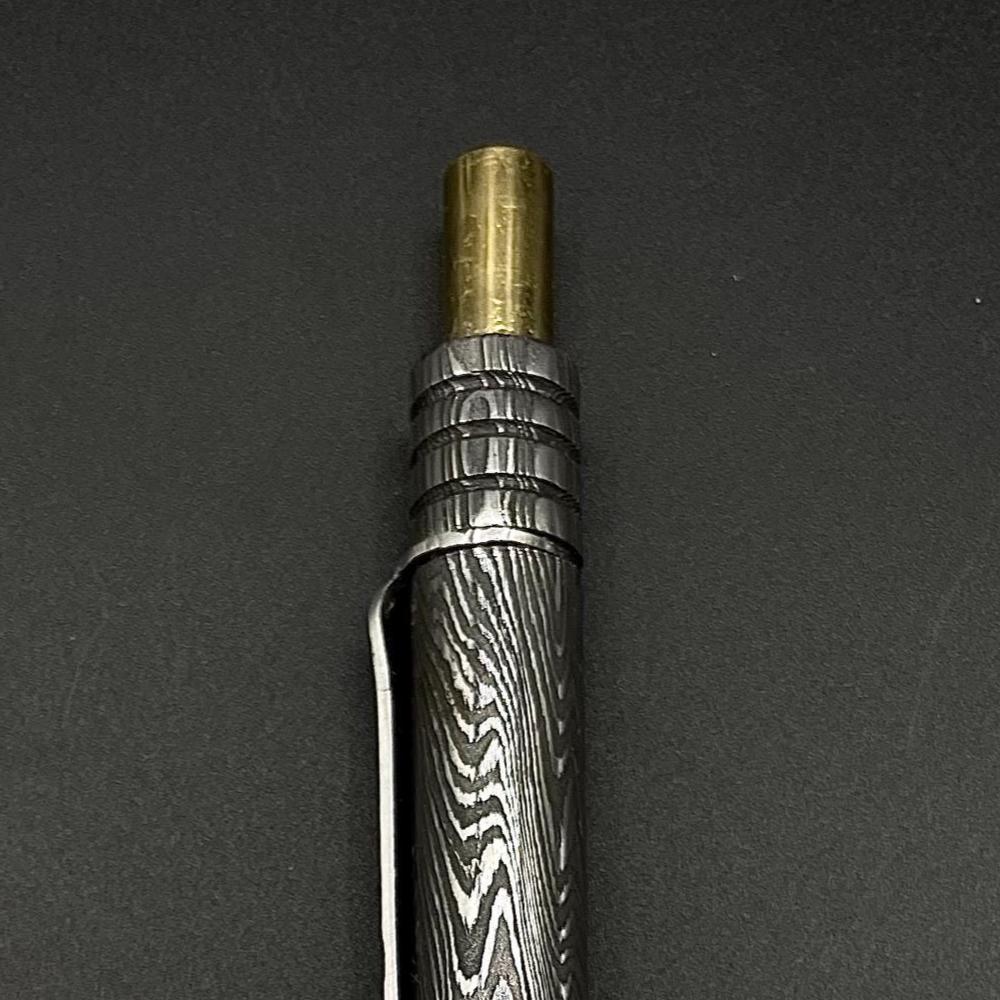Damascus Steel Pen, Hand Forged Vintage Pen Splendor Damascus Steel Ballpoint Pocket Clipper Pen, Custom Pen Retirement Gift, Groomsmen Gift Metalic Crafts