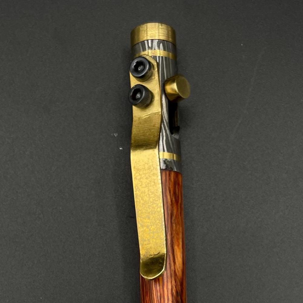 Damascus Steel Pen, Exquisite Hand Forged Steel Pen, Splendor Damascus Steel Ballpoint with Pocket Clipper Retirement Gift, Personalized Pen Metalic Crafts