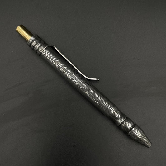 Damascus Steel Pen, Hand Forged Vintage Pen Splendor Damascus Steel Ballpoint Pocket Clipper Pen, Custom Pen Retirement Gift, Groomsmen Gift Metalic Crafts