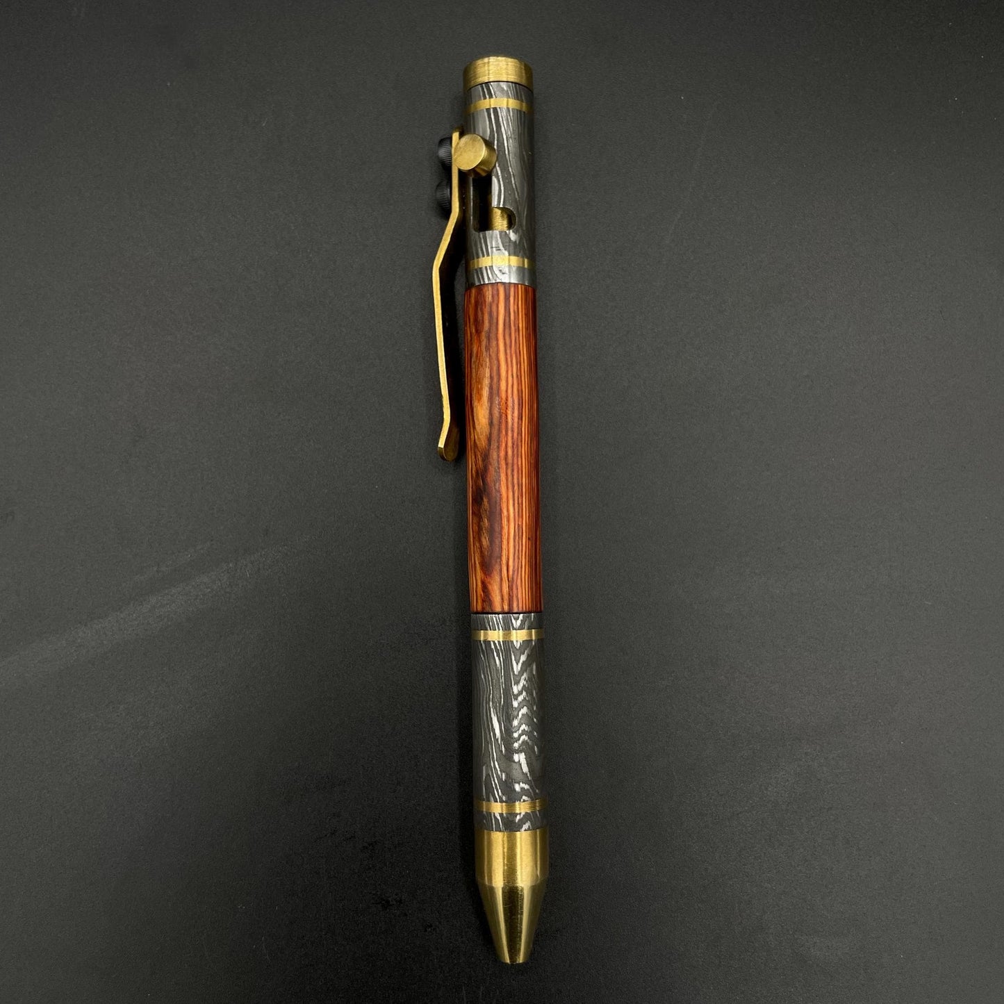 Damascus Steel Pen, Exquisite Hand Forged Steel Pen, Splendor Damascus Steel Ballpoint with Pocket Clipper Retirement Gift, Personalized Pen Metalic Crafts
