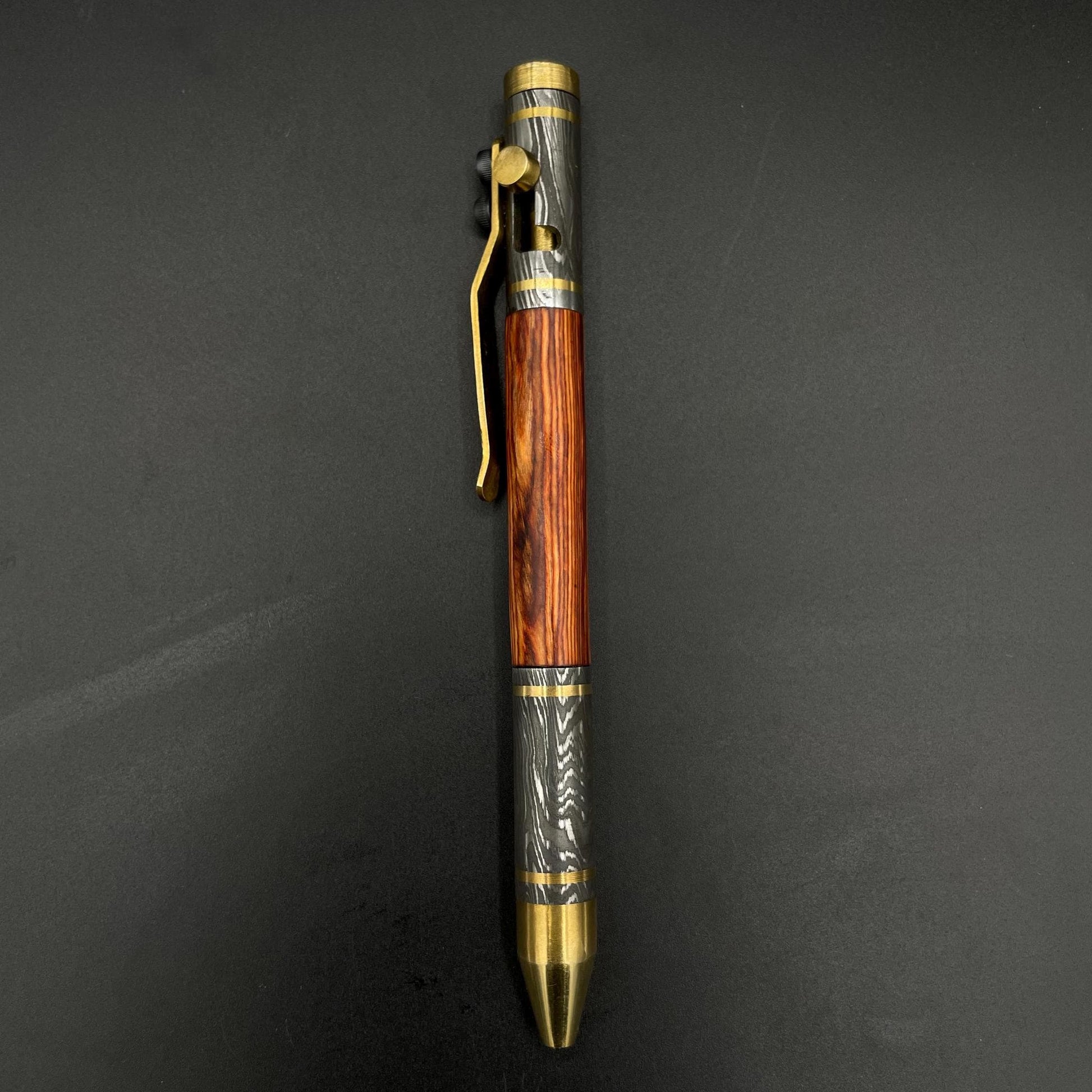 Damascus Steel Pen, Exquisite Hand Forged Steel Pen, Splendor Damascus Steel Ballpoint with Pocket Clipper Retirement Gift, Personalized Pen Metalic Crafts